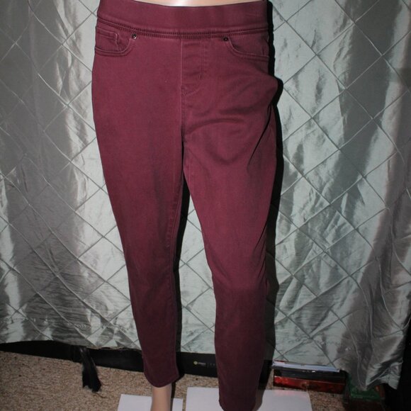 Levi Strauss Signature Lady 10 Short 30X28 Cranberry Shaping Pull-on Skinny Pant - Picture 1 of 8